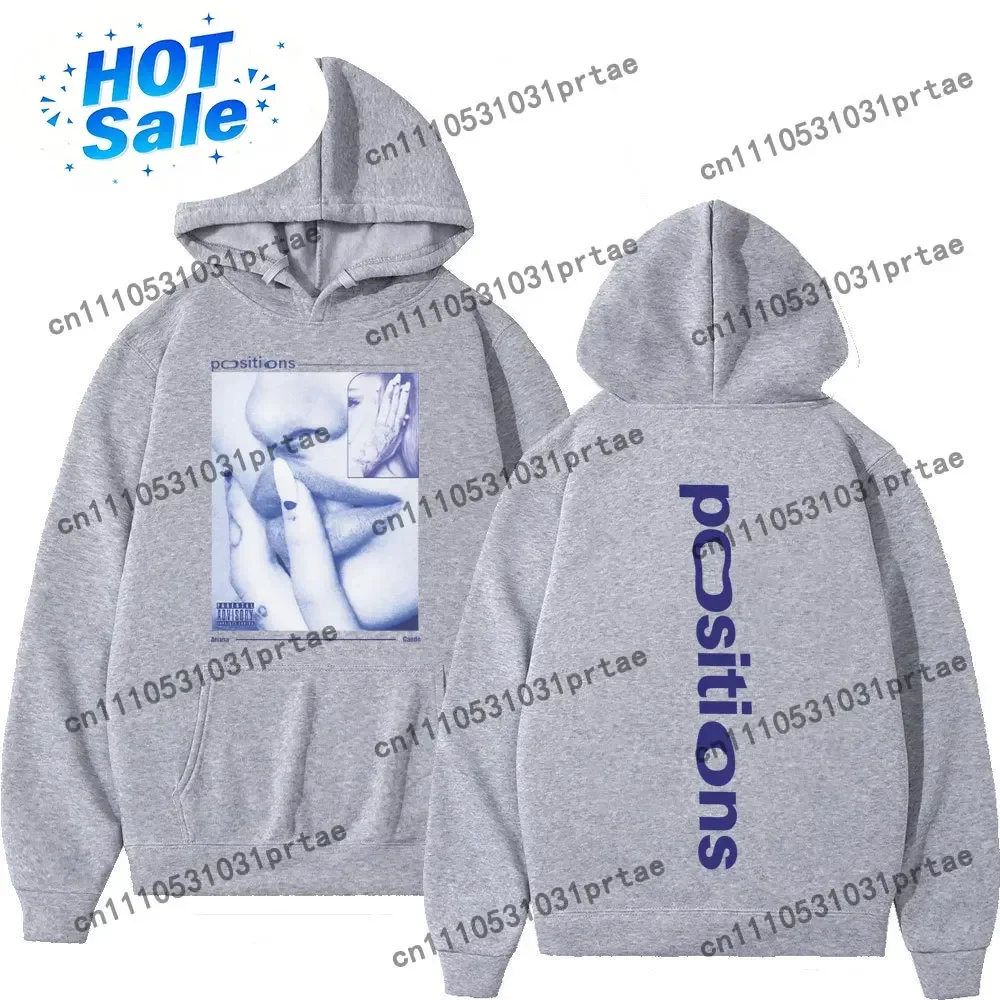 Ariana Grande Positions Album Retro Graphichoodie Men Women Aesthetic Trendy Pullover Long-sleeved Oversized Casual Sweatshirt b