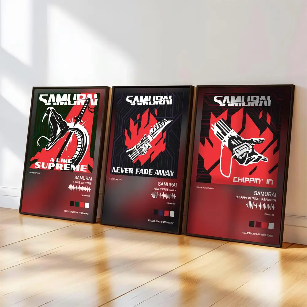 Cyberpunks – affiche de samouraï HD, mur collant, imperméable, pour la maison, le salon, la chambre à coucher, le Bar, décoration esthétique