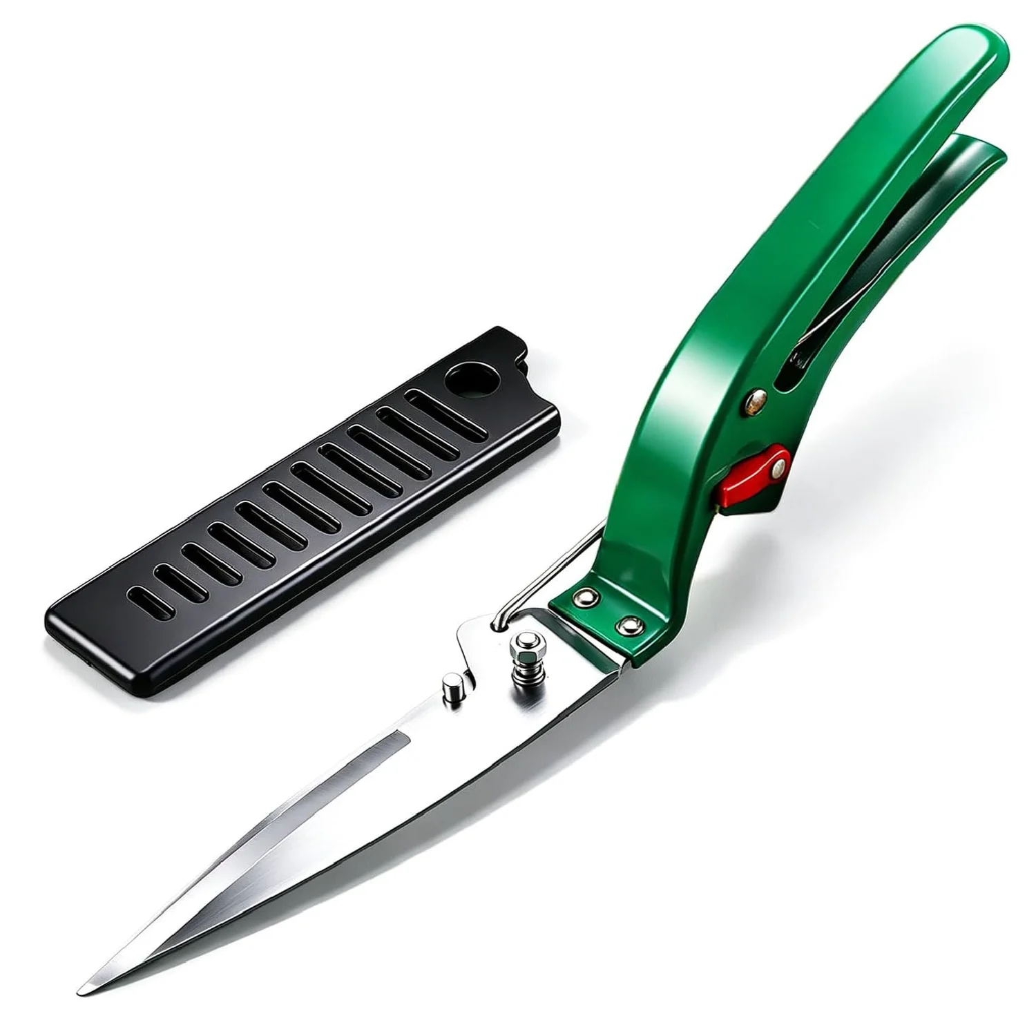 Yard Trimming Shears Compact Hand Tool Metal Cutter Structure Curved Control Handle Cover Included Light Pruning Around