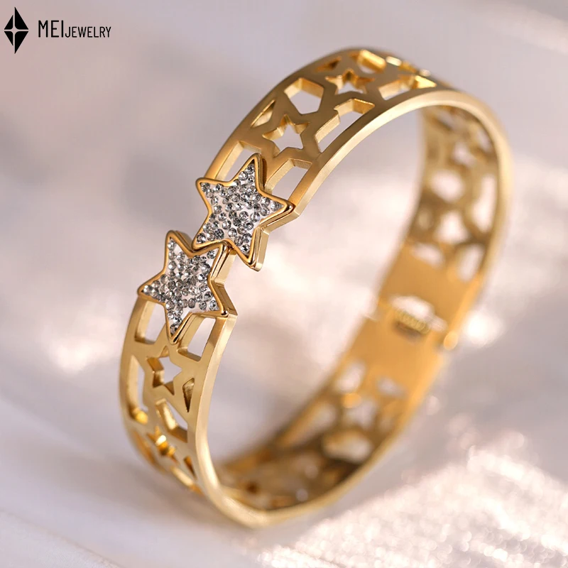 Women Jewelry Electroplated Cubic Zirconia Angular Double Leopard Head Eyes Square Roman Letter Stainless Steel Bracelet ﻿
