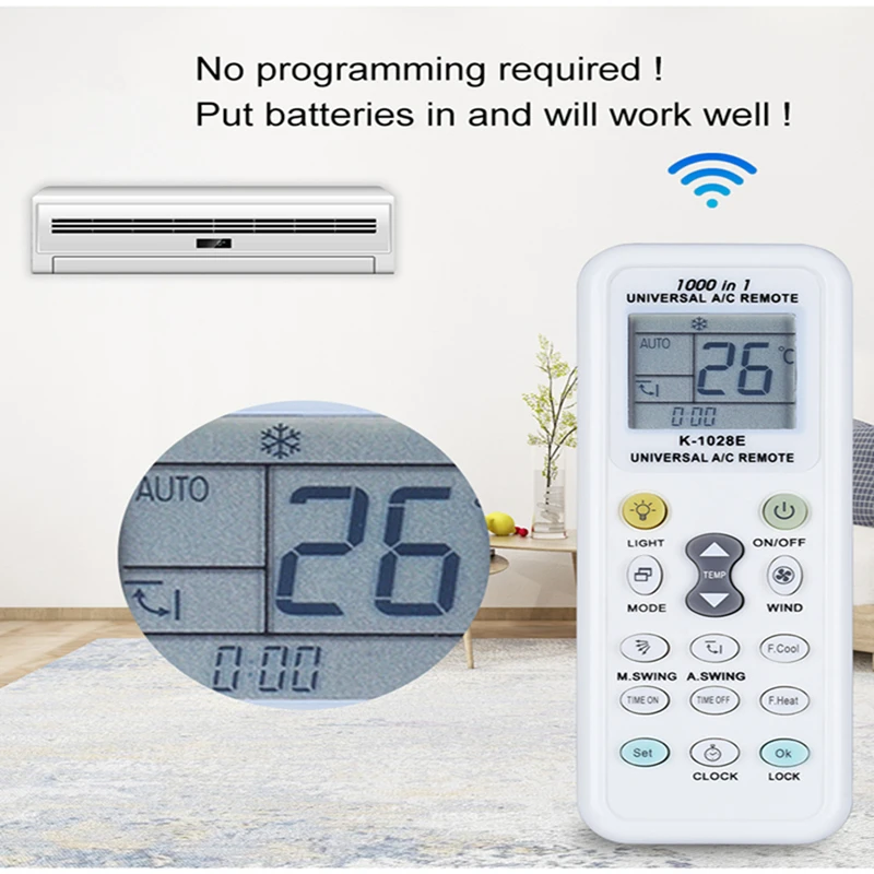 K-1028E Remote Controller Universal 1000 in 1 A/C Remote Control LCD Controller For Air Conditioner Low Power Consumption