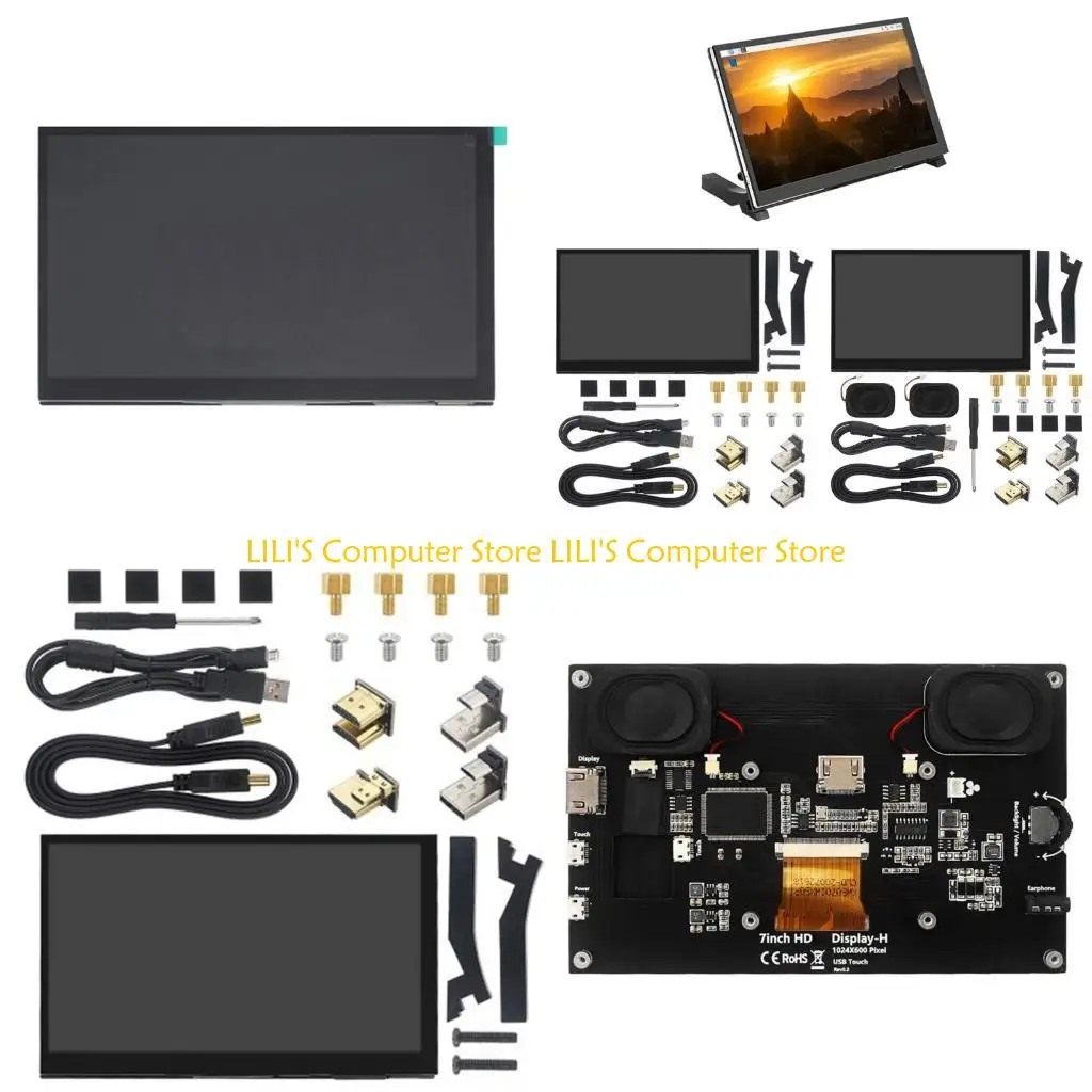 

A52B 7Inch Display Screen for RaspberryPi4B/3B IPS Monitor Board 1024x600 HDMIcompatible Capacitive Touched Screen Clear