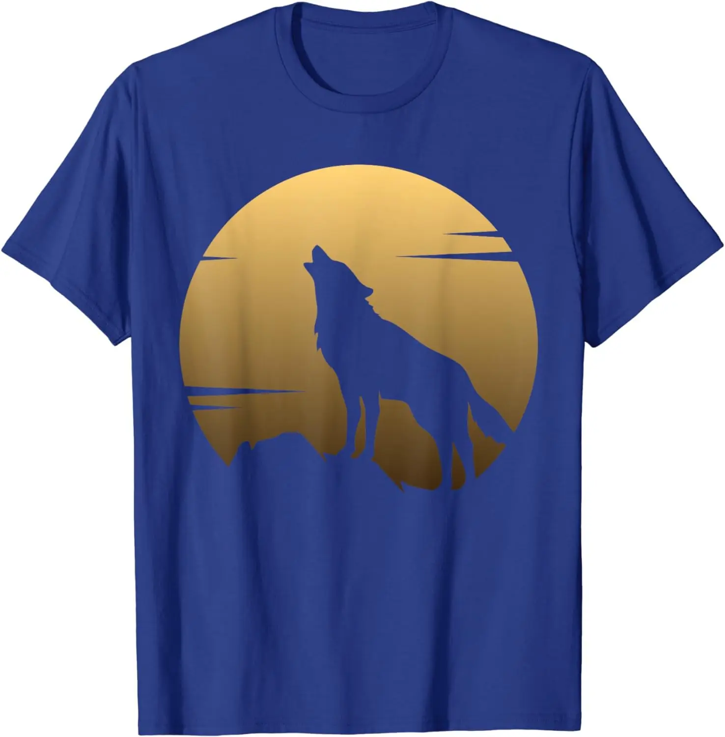 Wolf Howling At The Moon T-Shirt For Men Women Summer Tees Cotton Luxury Brand Vintage Oversized