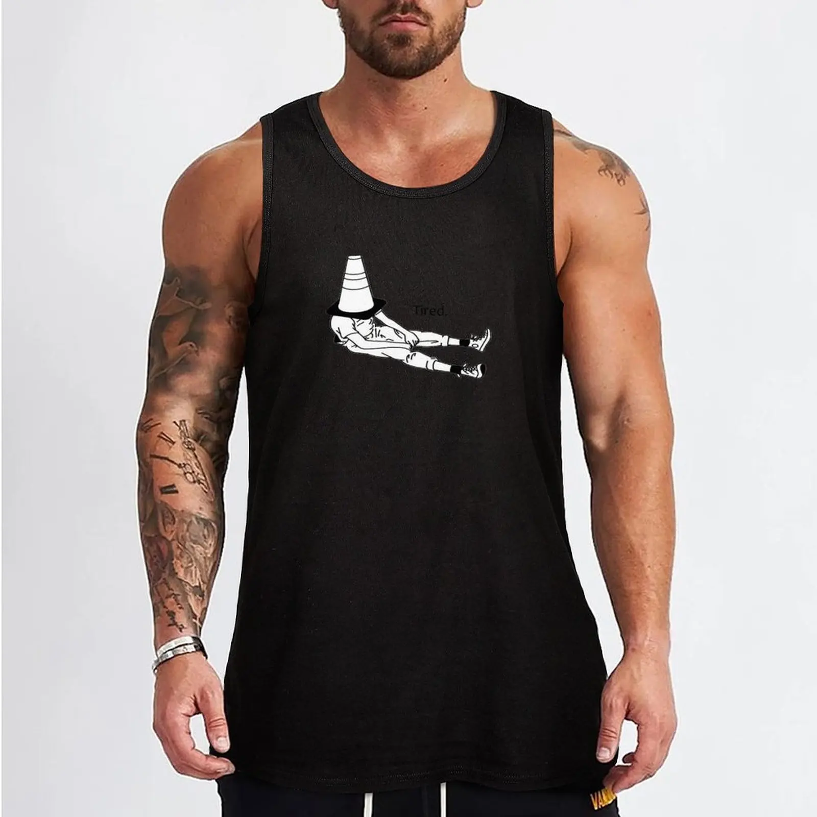 Tired. Tank Top Sleeveless top gym clothing men Men's gym