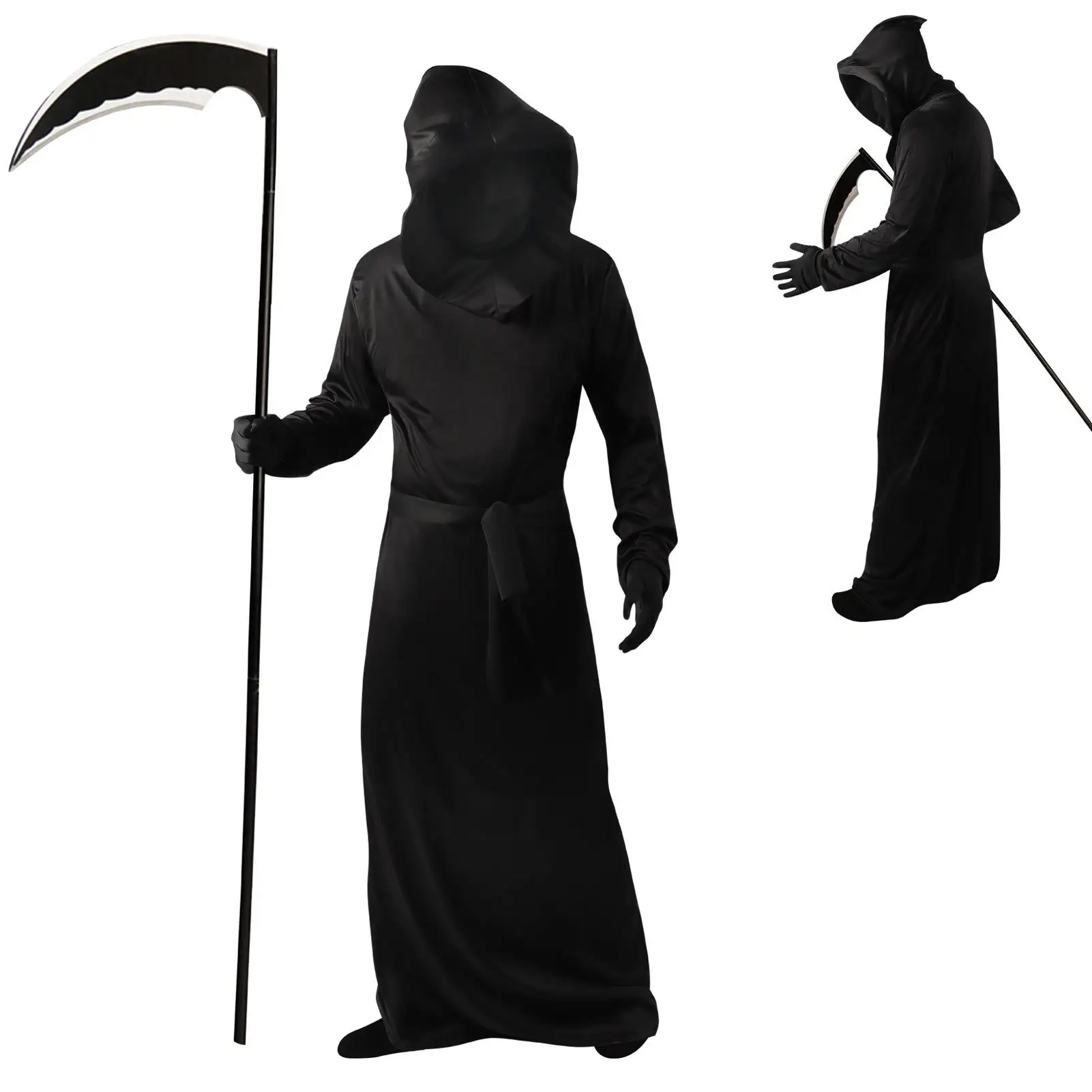 

Bla Devil loween Costume Death God Skeleton Festival Scythe Monster Role-plang Women's Ethnic Stage Costume