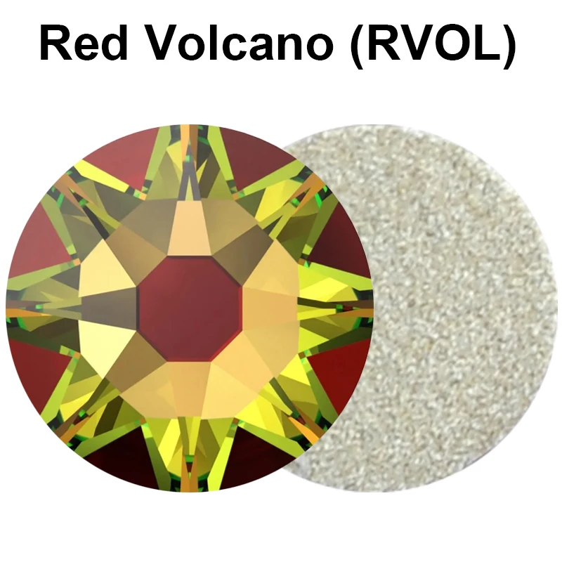 

Красные стразы Red Volcano Flatback Crystal без термофиксации, стразы CZ, стеклянные стразы без термофиксации для ногтей и одежды