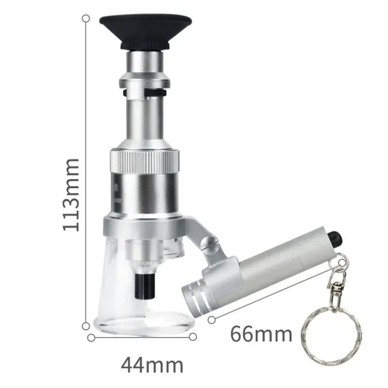 A 100K graduated magnifying glass, 100x mirror, ruler microscope, lamp, high foot mirror, 100x mirror measurement