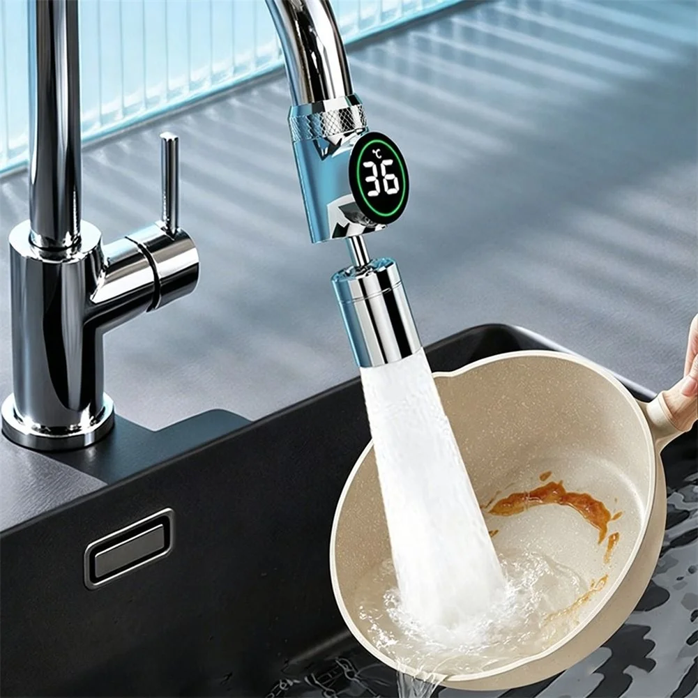 LED Temperature Display Aerator Made of Stainless Steel and ABS Plastic for Reliable Kitchen Faucet Integration