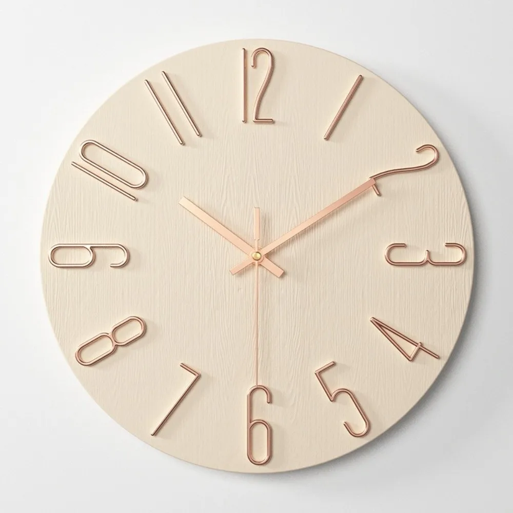 30cm 12inch Round Wall Clocks Battery Operated Accurate Numerals Wall Mounted Clock Simple Easy-to-read Hanging Clock