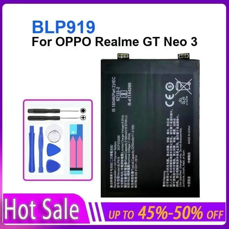 2250Mah Mobile Phone Battery For Oppo Realme GT Neo 3 Prolonged Performance BLP919 