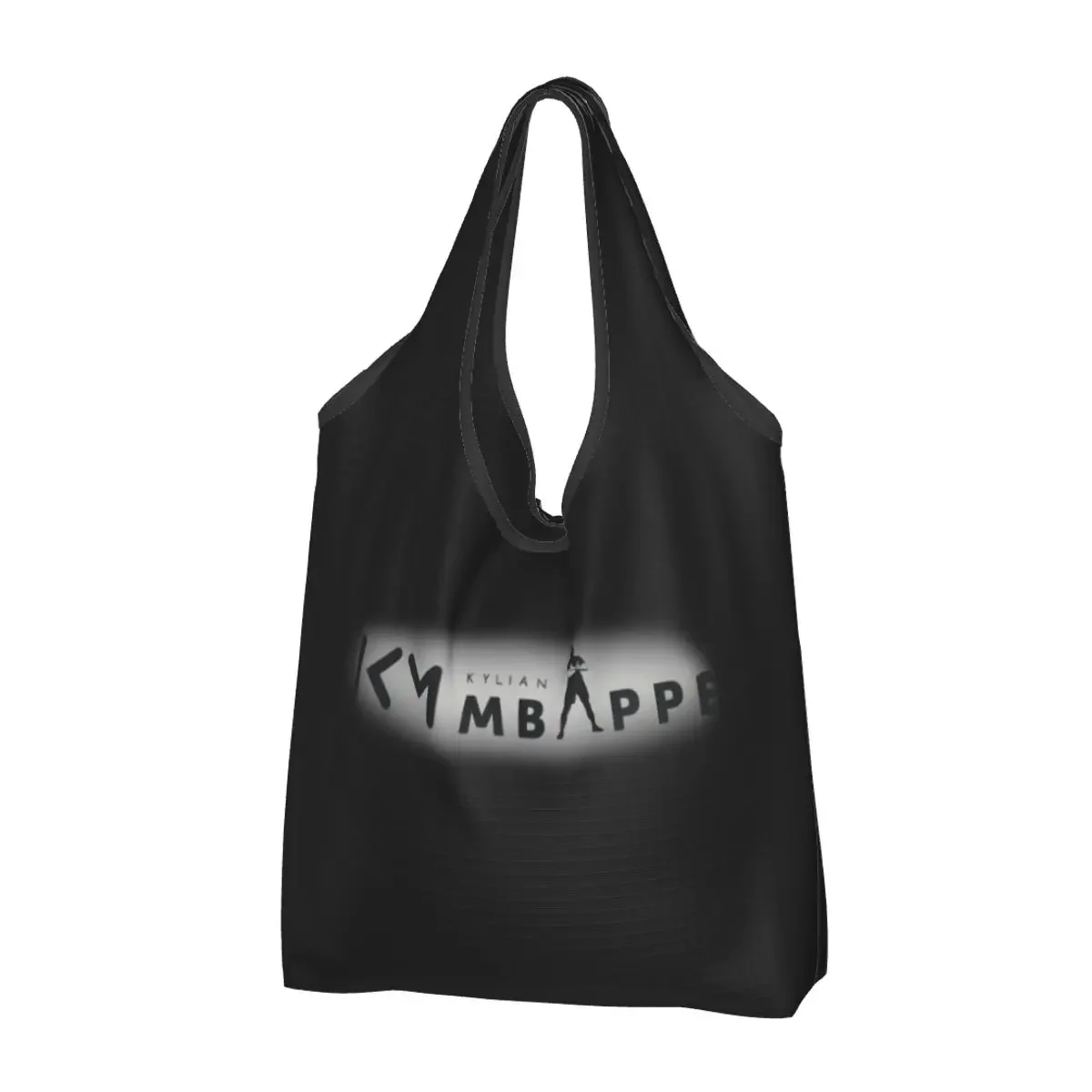 Custom Mbappes Logo KM Football Soccer Grocery Shopping Bags Shopper Tote Shoulder Bag Portable Physical Culture Handbag