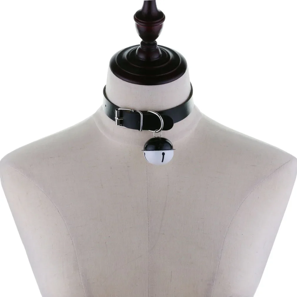 Simple Individuality Punk Gothic Tide Rock and roll Night club Party Cortex Choker Two-tone bell Pendant Collarbone necklace