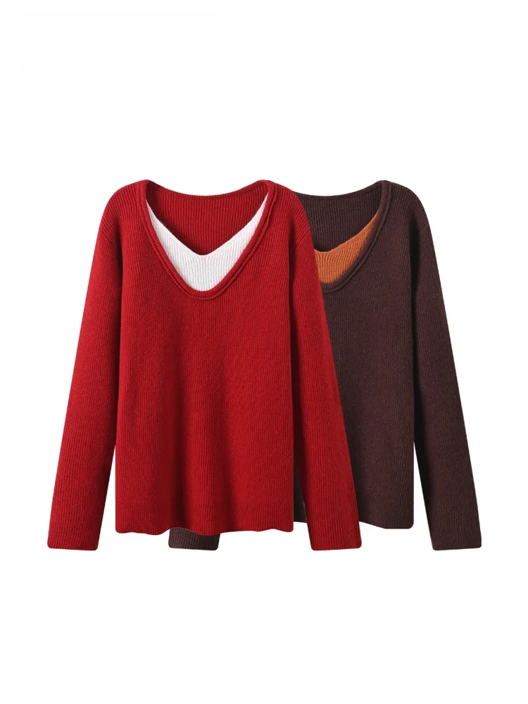 

Casual Long Sve Sweater Women plus Size Autumn Winter New Sle Lazy Faion Top V Ne Regular Length Polyester Fiber
