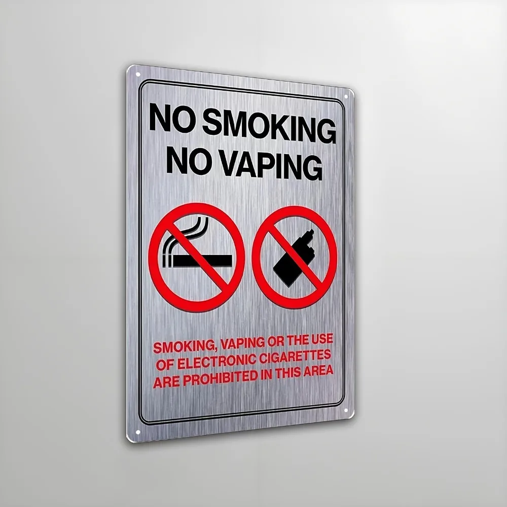 Vintage No Smoking & Vaping Iron Sign - 1pc Rustic Prohibition Wall Decor, Durable Metal Outdoor Signage, Country Style Decor