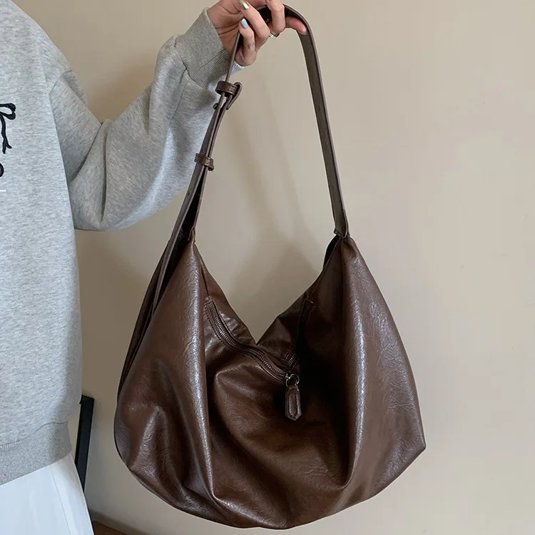 

Мягкая женская сумка для пельменей из искусственной кожи, большая вместительная женская сумка-бродяга на плечо с широким ремешком, женская сумка через плечо, сумки