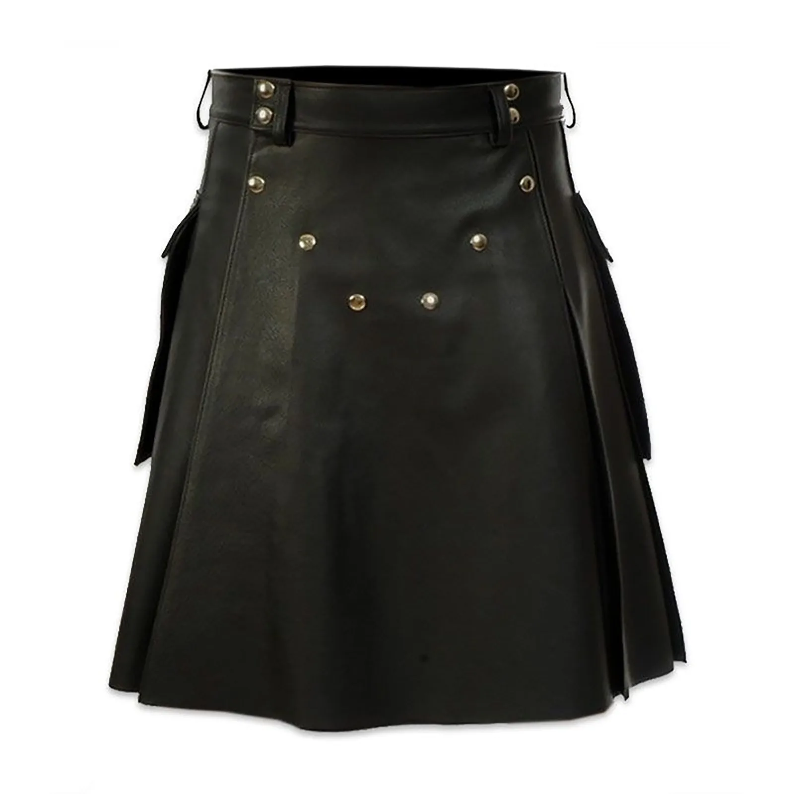 Men's Pleated Skirts Leather Gothic Versatile Scottish Festival Fashion Trend Scottish Cosplay Medieval Halloween Vintage Skirt