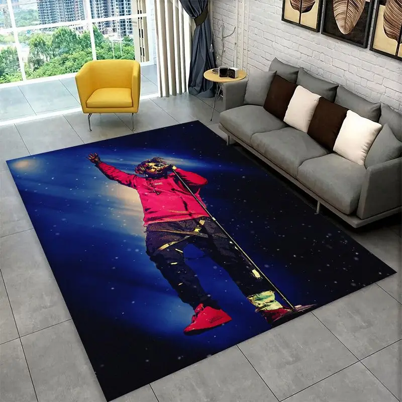 retro Juice WRLD 999 Legend Rapper Star Carpet Rug for Bedroom Living Room Sofa Playroom Doormat Home Decor,Area Rug Non-slip