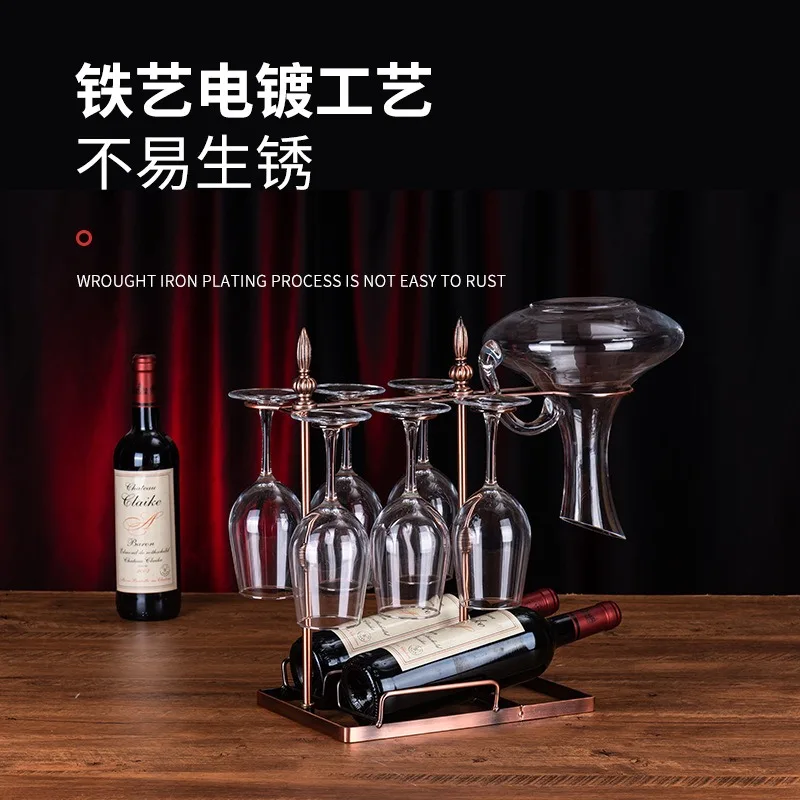 Hanging red wine glass rack for home use, inverted hanging, high footed ornament, glass rack, light luxury, modern
