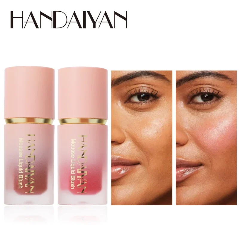 HANDAIYAN 6 cores Matte Liquid BlushEasy para aplicar cabeça de escova de esponja de blush à prova d'água de longa duração