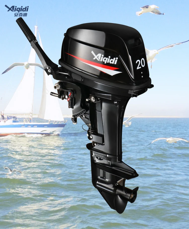 محرك Fora De Borda AIQIDI De Fabrica 20HP 2 Tempos Dois Cilindros Motor Fora De Borda A Gasolina Com Inclinacao Manual #4