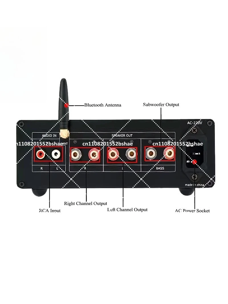 Dual TPA3255 High Power Digital Audio Amplifier Bluetooth 5.1 PCM5102 Independent Decoding 2.1 Home Desktop Amp 300W×2+600W