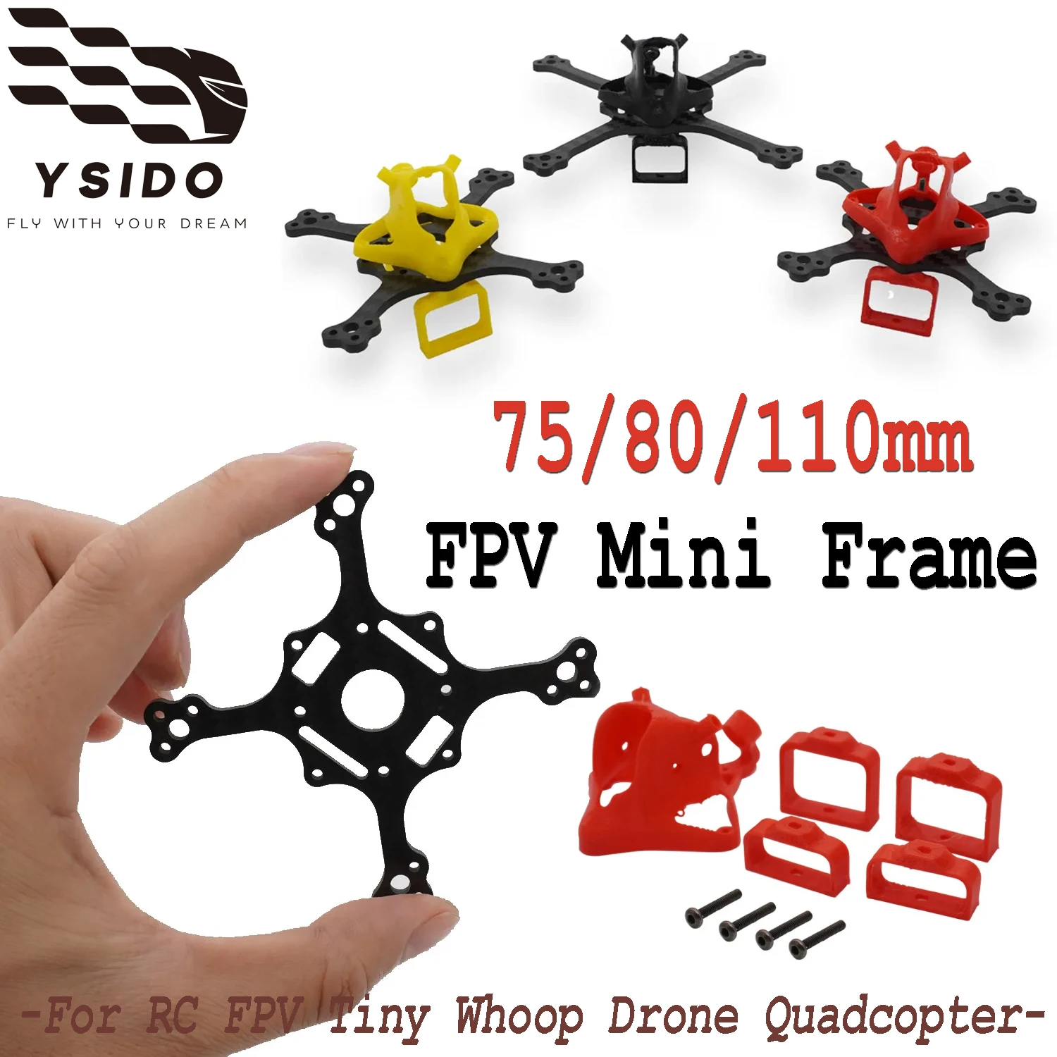 YSIDO Attacking Chicken FPV Drone Frame KIT Transform Mobula6 Mobula7 Modify 1S/2S For RC FPV Tiny Whoop Drone Quadcopter DIY