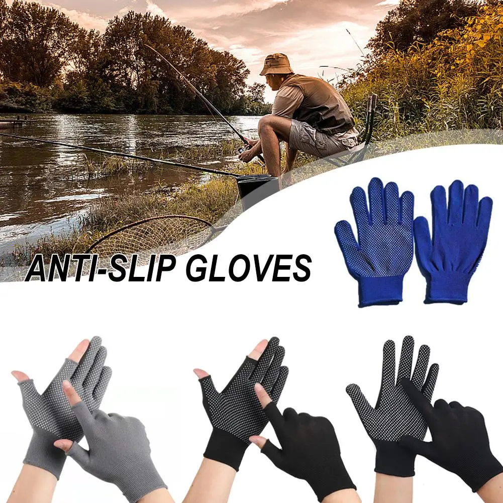 2023 New Gloves Women's Summer Sunscreen Dot Anti-slip Gloves Leakage Two Thin Men's Riding Fingers Outdoor O6k7