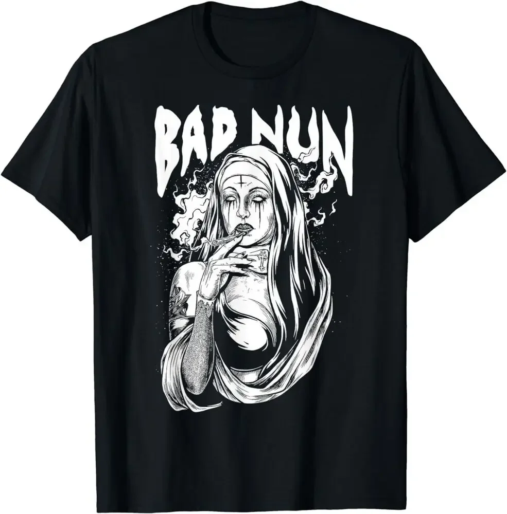 B4d Nun Smoking Dark Design Gift Idea Premium Tee T-Shirt High Quality 100%Cotton Short Sleeve