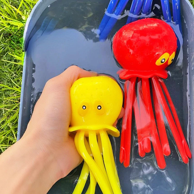 Water Absorbing Octopus for Children To Take A Bath Baby To Play with Water Toys Swimming Pool To Relieve Stress and Spray Water