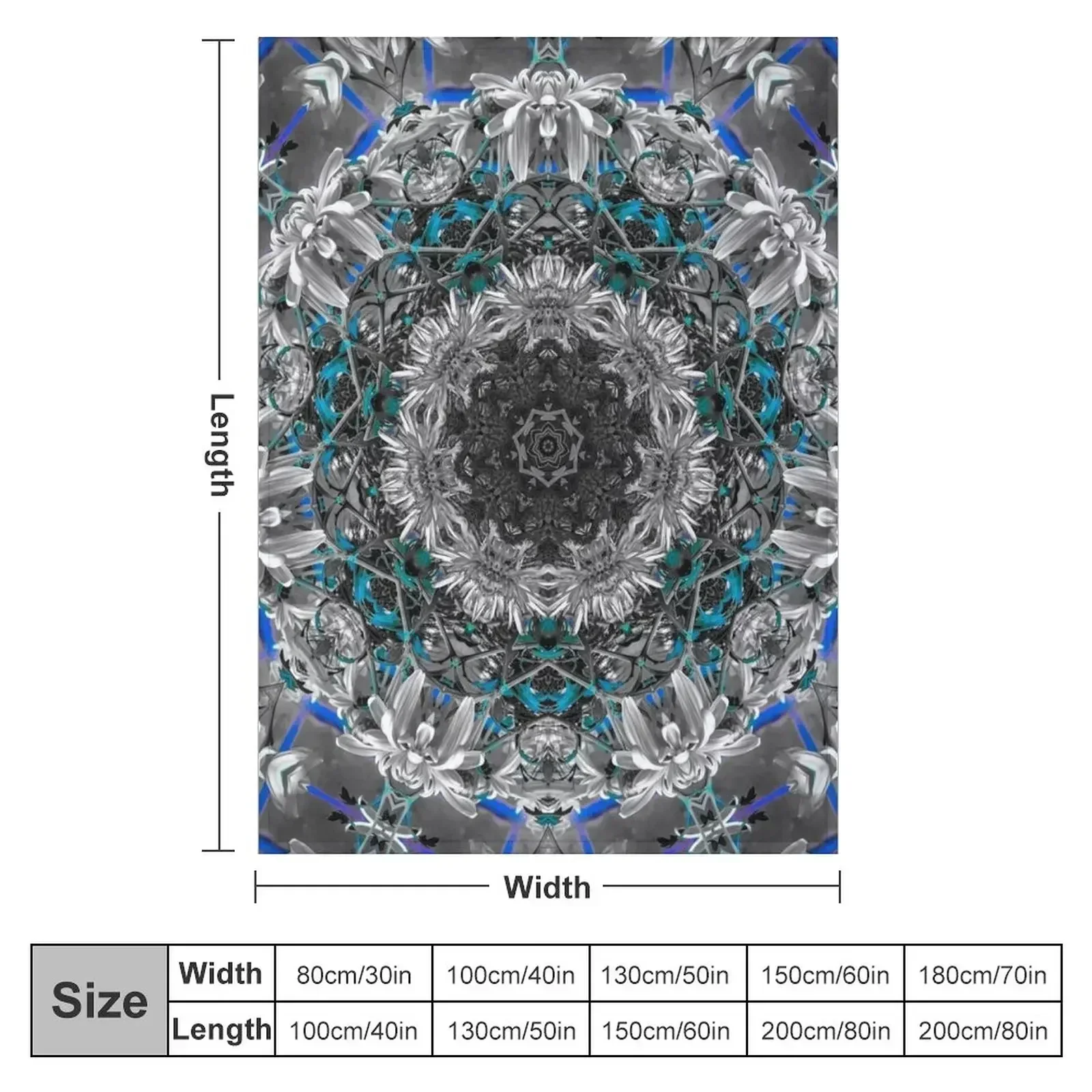 Nature Spirit Mandala with Blue Throw Blanket Plush blankets and throws Large Bed Blankets