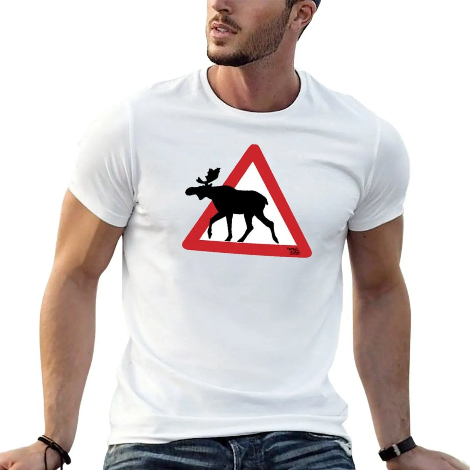 

Moose in Norway T-Shirt t shirt men 100% cotton luxury brand t shirts for man graphic vintage T-Shirt