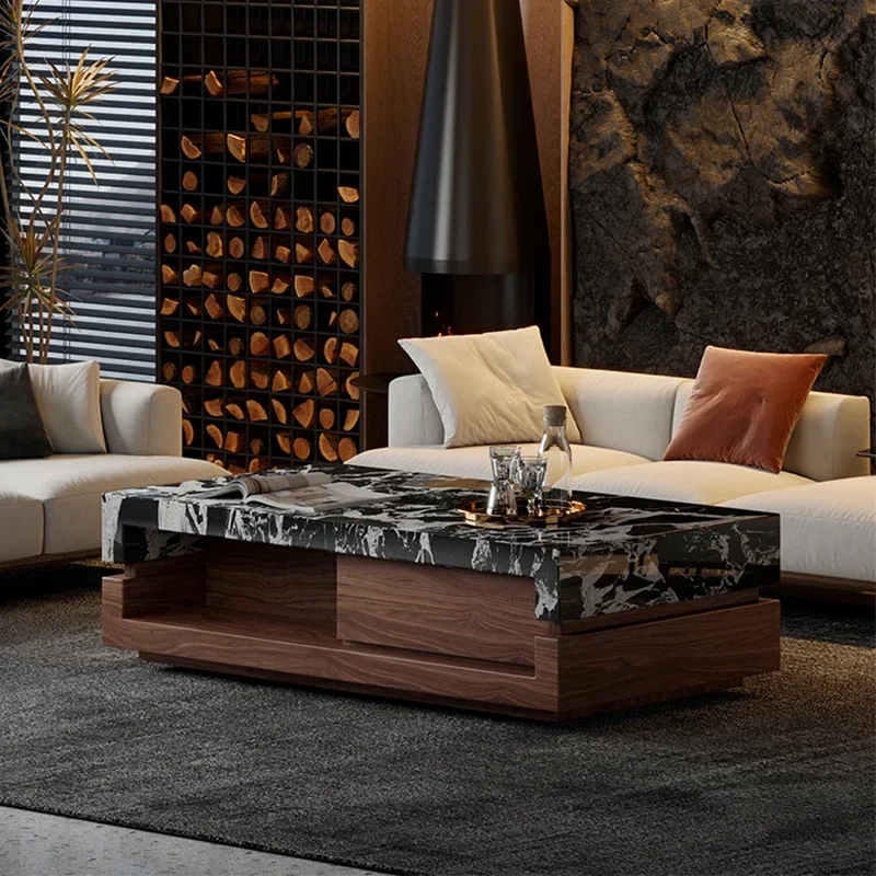 Wooden Beauty Coffee Table Large Salon Events Lazy Minimalist Save Space Design Side Table Chinese Mesas Bajas Home Furniture