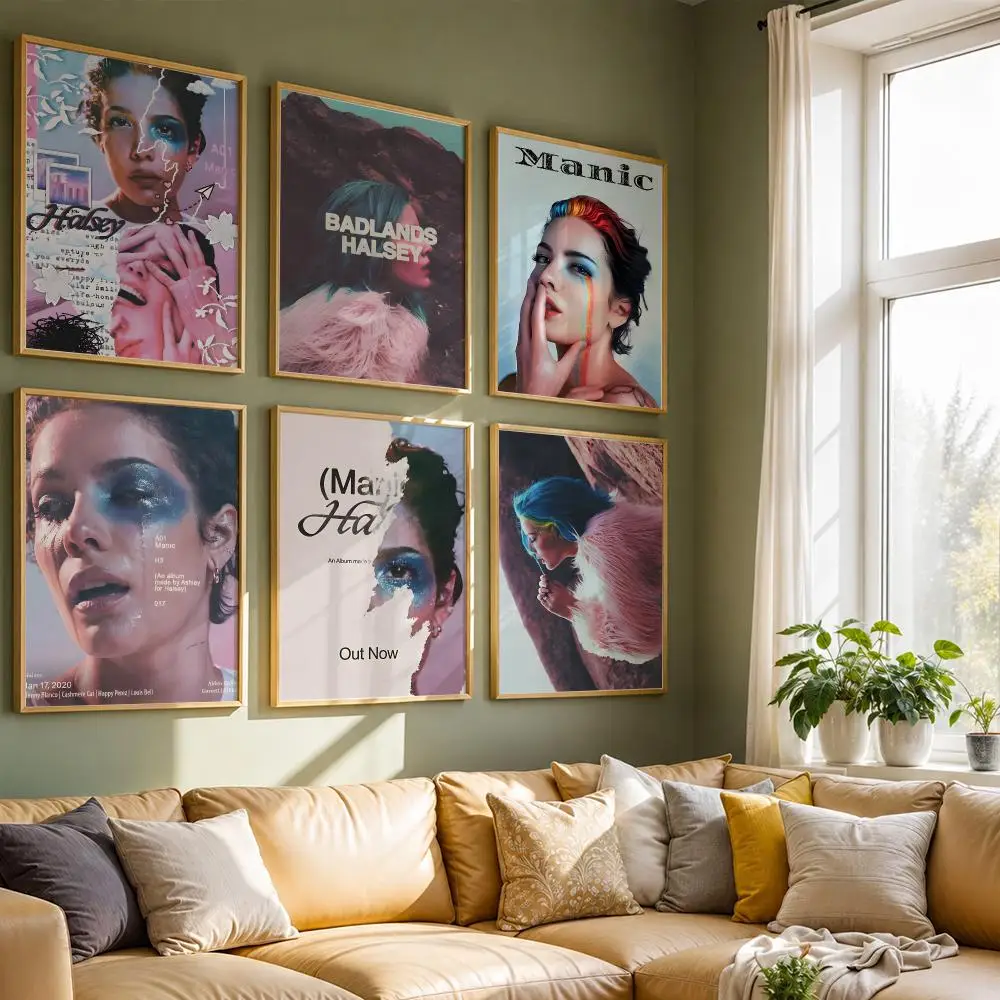 Singer Halsey Poster HD Self Adhesive Waterproof Wall Art Ideal for Home Office Dorm Bedroom Great Gift