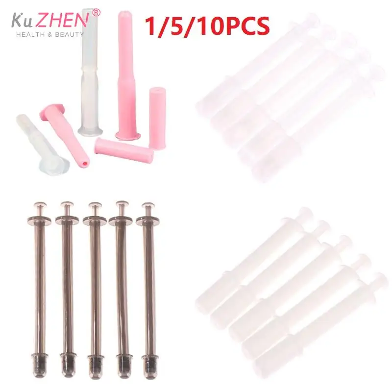 1/5/10Pcs Clear Pink Vaginal Applicator Lubricant Injector Syringe Lube Anal Nasal Launcher For Health Care Sex Acts Cure