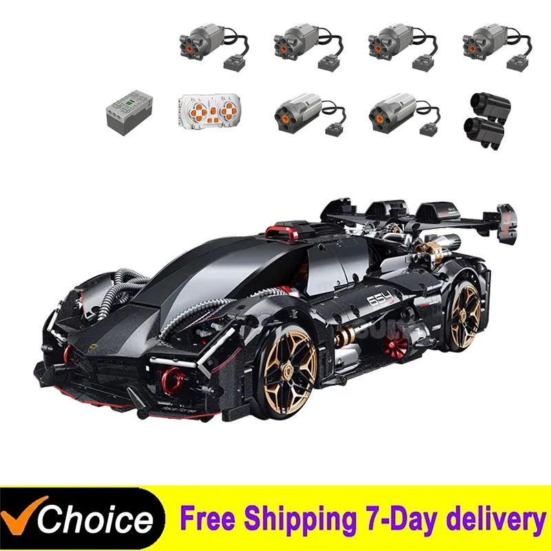 

New 2104Pcs Technical 1:10 Remote Control Terzo Millennio Car Building Blocks Bricks Desktop Collection Adult Kids DIY Toy Gift