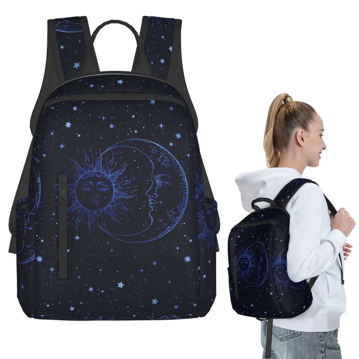 Celestial Mystic Esoteric Magic Sun Moon Backpack Student BookBag Boys Girls School Bag Laptop Shoulder Bags Men Women