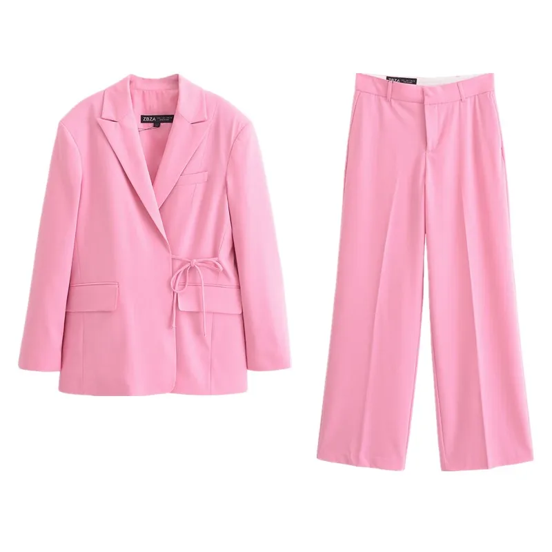 سترة نسائية أنيقة لربيع 2025 بأكمام طويلة وتصميم فضفاض مع وسادات للكتف، إصدار جديد بياقة كلاسيكية قابلة للطي