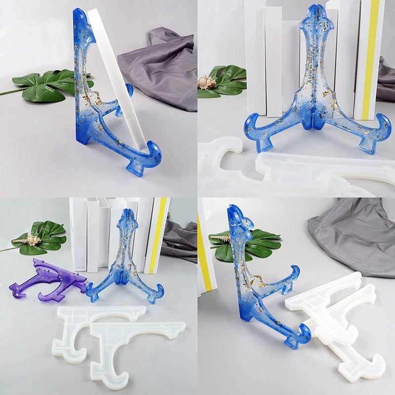 Display Stand Resin Mold,Silicone Plate Holder Epoxy Casting Molds For Certificate,Pictures Frame,Book,Art Easels Holder