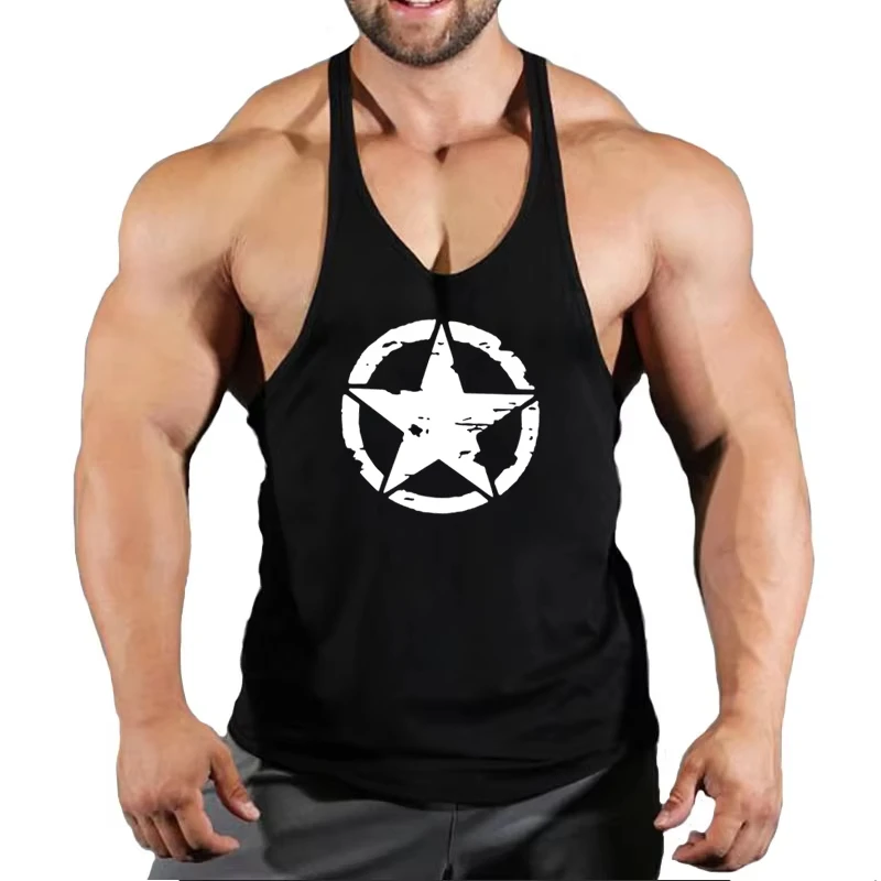 New Summer Brand Men Slim Fit Cotton Tank Top, Sleeveless Fitness Vest for Bodybuilding Gym Workout