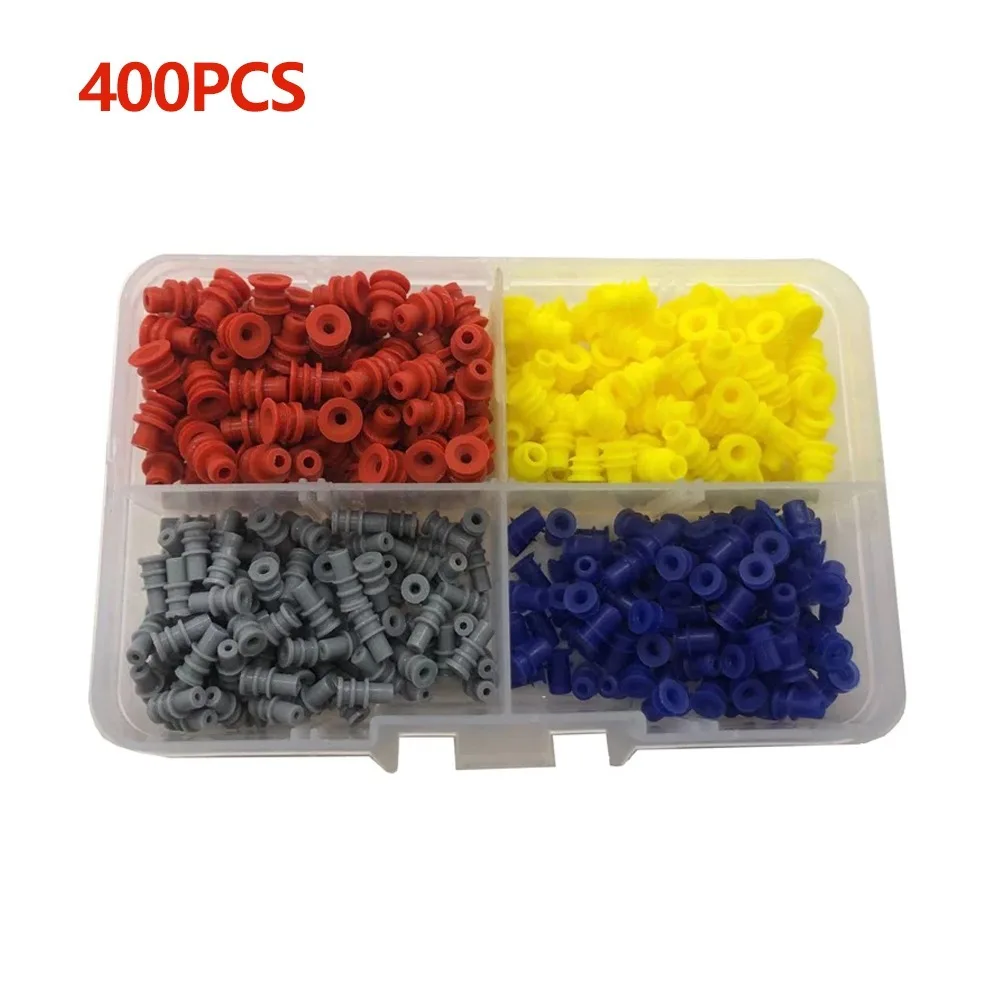400Pcs 1.5/3.5MM Car Sealed Stopper Auto Connector Rubber Seal Silicone Cable Wire Automotive Waterproof Dust Proof Plug
