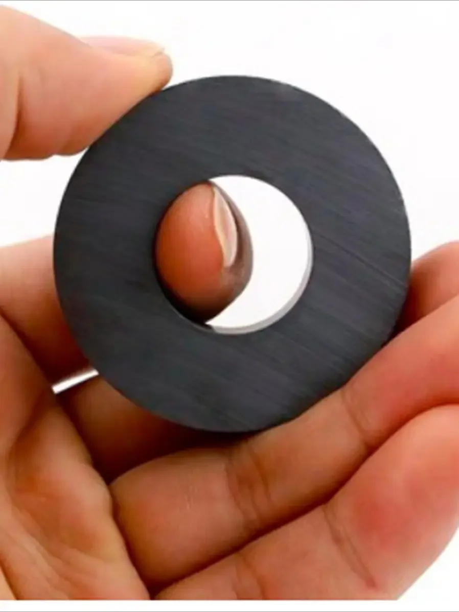 D45-100mm Ferrite Ring Magnets Round Disc Donut Shaped Ceramic Magnets with Holes for Crafts and DIY Circle Hole Project Supply