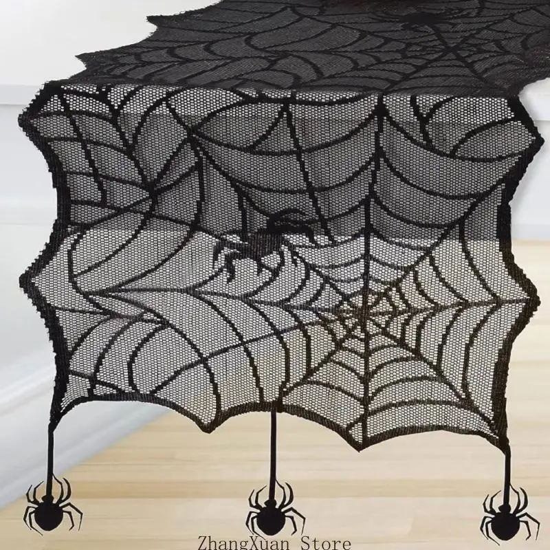 Halloween-Tischläufer mit Netzstoff für Partytisch und Süßigkeiten-Display 3XUF – Detail 10