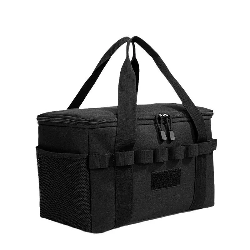 Image of Outdoor-Camping-Taktiktasche - 14L Große Kapazität Multifunktionale Werkzeug- und Picknick-Ausrüstungsorganizer mit Mehreren Fächern Schwarz