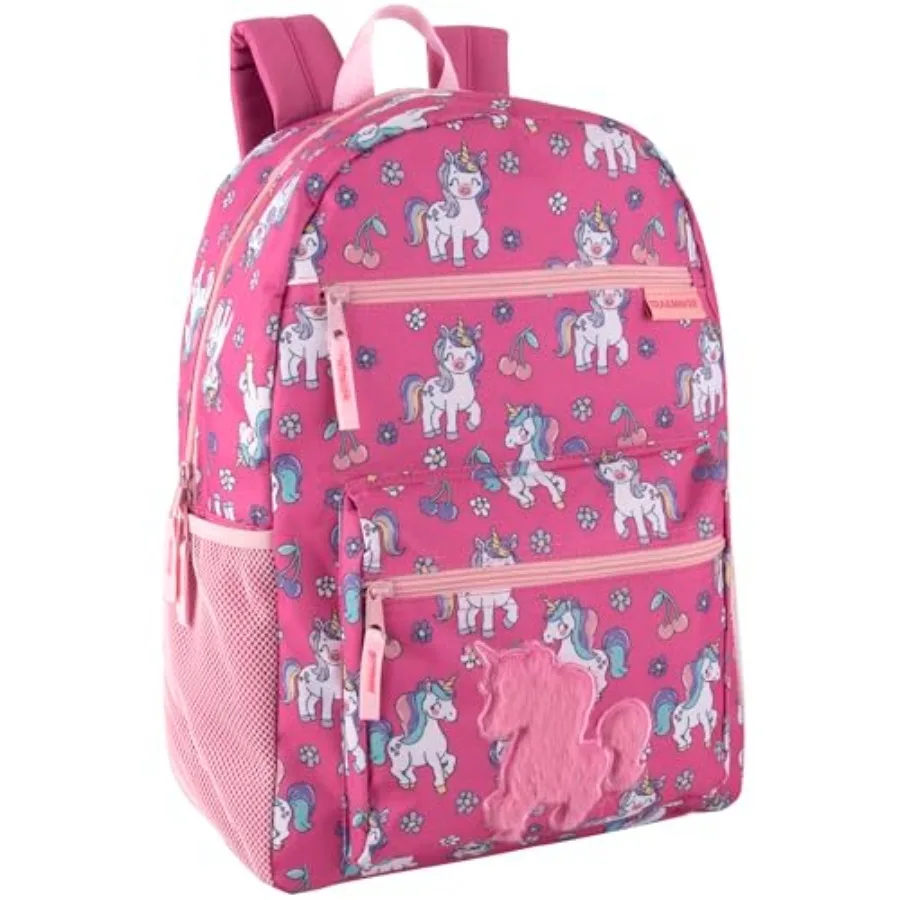 

Trail maker 17" Character School Backpacks Plush for Girls with Side Pockets, Padded Straps