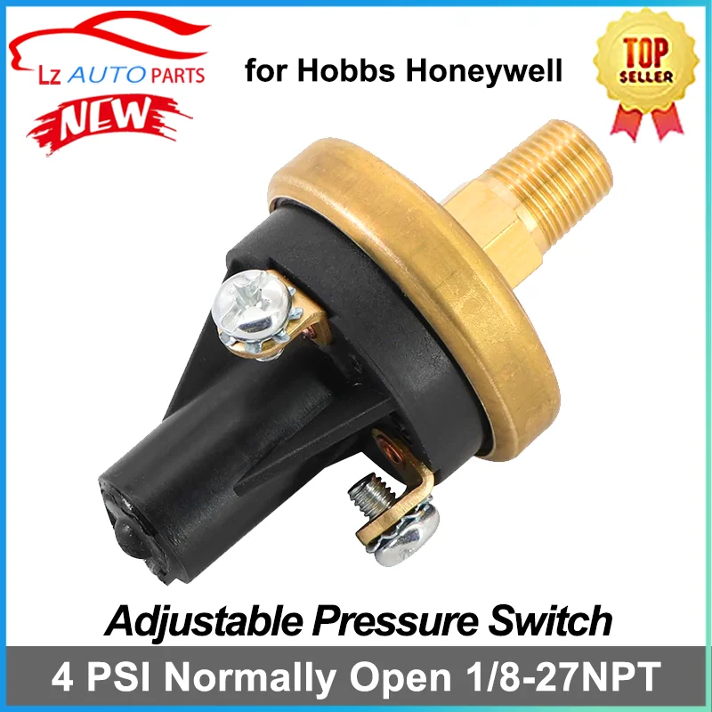 Adjustable Pressure Switch Normally Open 1/8-27NPT Set at 4 PSI Highest to 7PSI for Hobbs 76575-4 Honeywell M4006-4 CAT 4D-4785