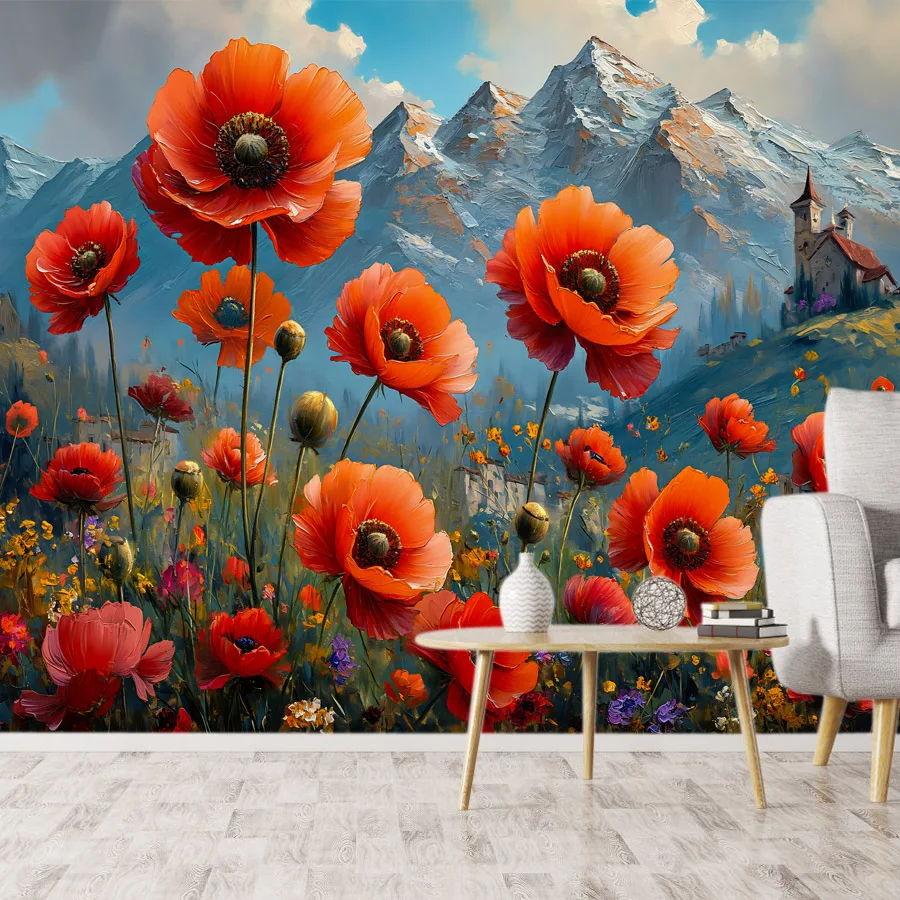 Custom Peel and Stick Optional Wallpaper for Living Room Decoration Contact Wall Papers Home Decor Floral Natural Mural Covering