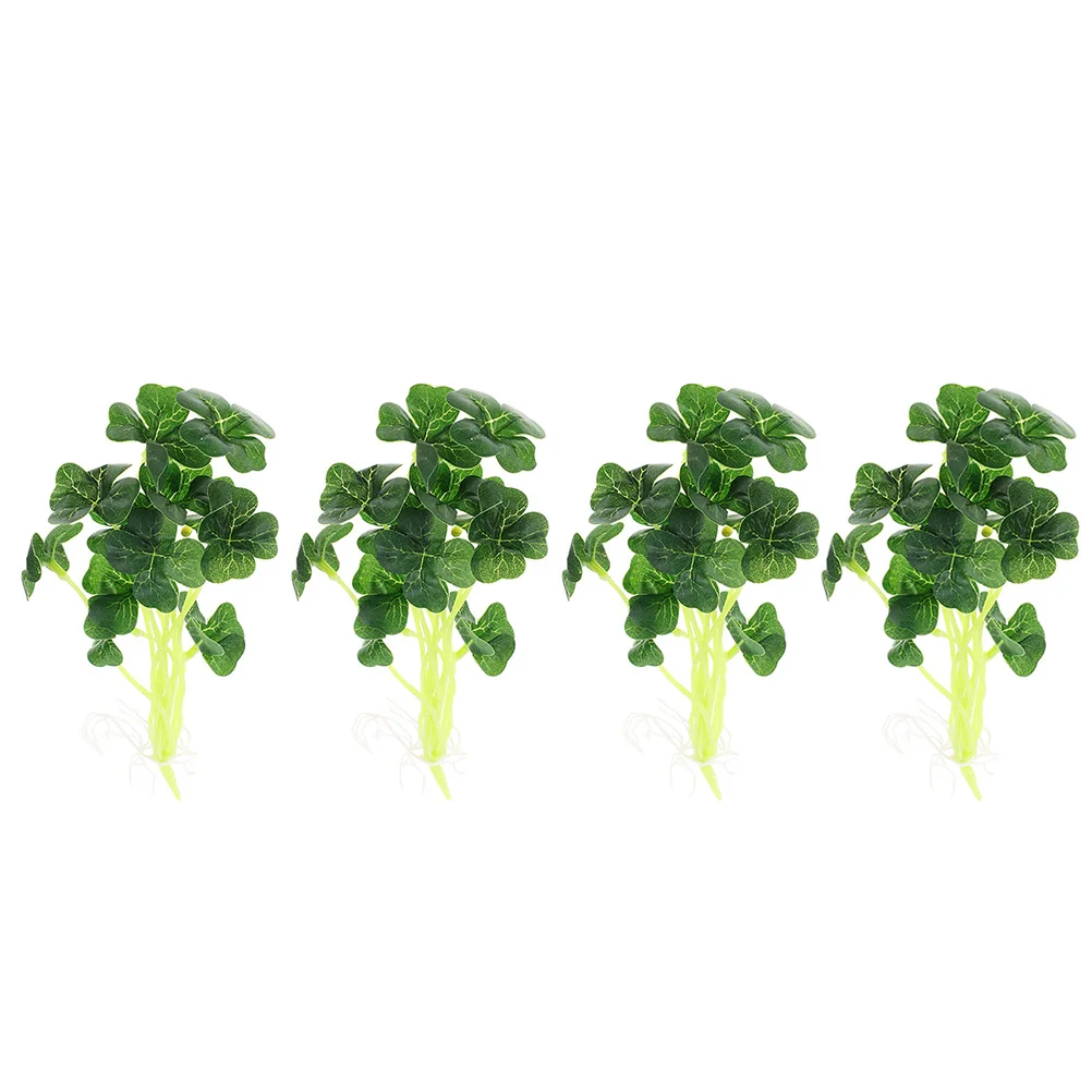 

4 Pcs Imitation Plants Simulation Leaves Decoration Decorative Stems Artificial Single Fake Palm Dining Table Lifelike
