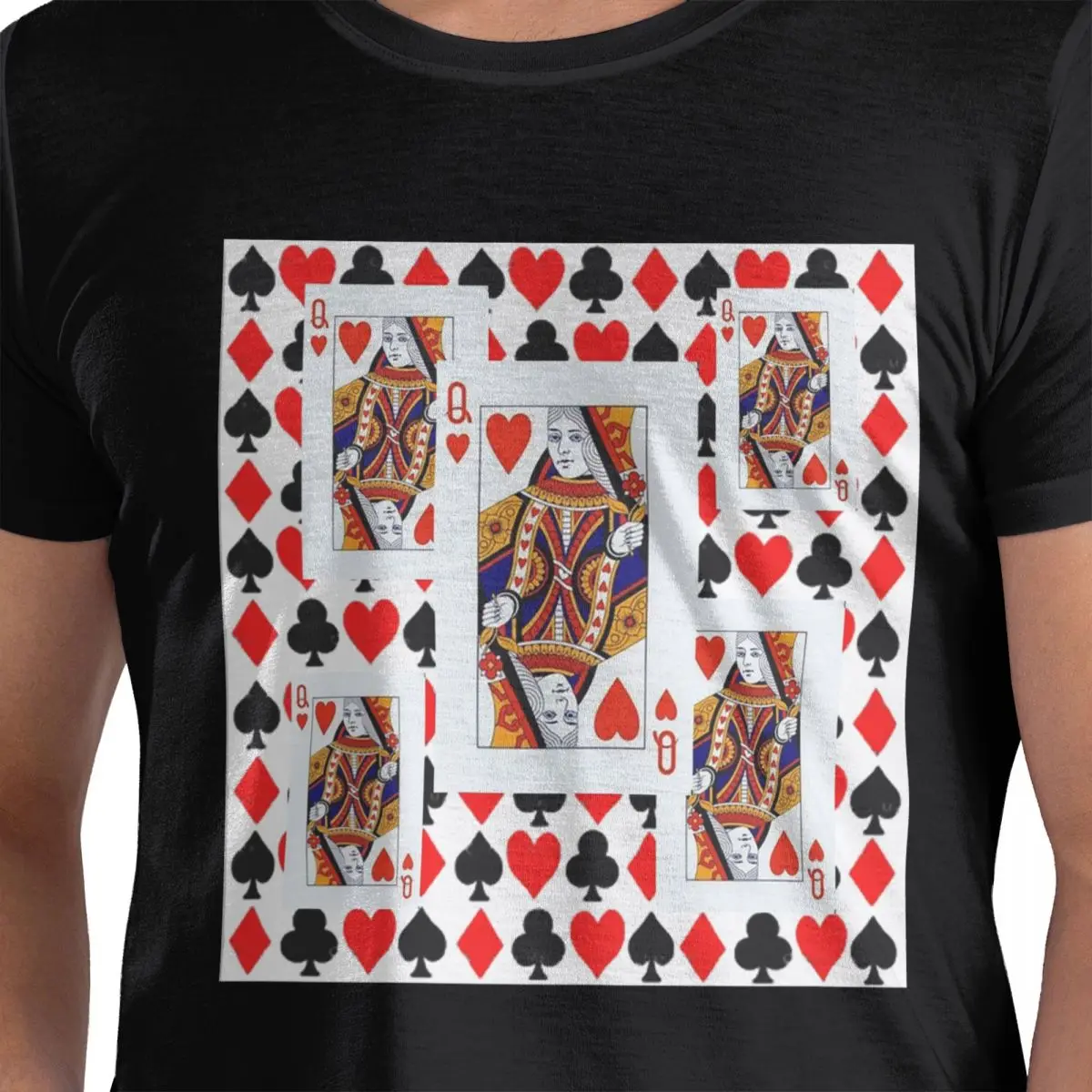 

Футболка Queen Of Hearts из 100% хлопка, мужские модные футболки, мужские футболки с круглым вырезом и коротким рукавом, S-6XL