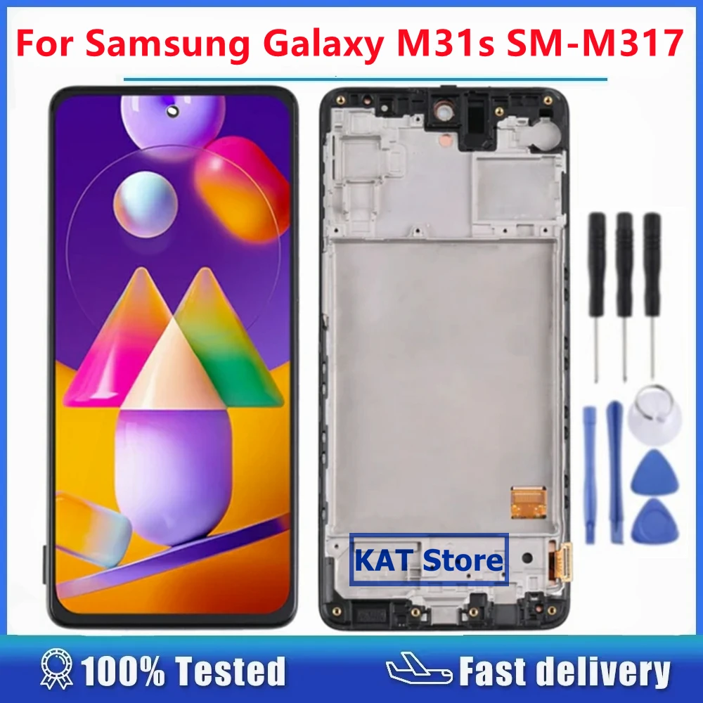 

OLED LCD Screen For Samsung Galaxy M31s SM-M317 Digitizer Full Assembly With Frame Replacement