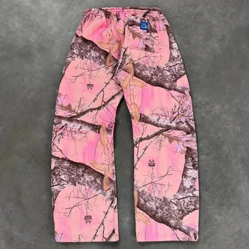 

Y2K Retro Streetwear Men Camouflage Pattern Printed High Street Hip Hop Sweat Pants Men Oversized Unisex Casual Camo Baggy Pants